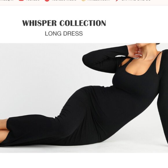 NEW! Olive Cutout Maxi Dress  w/ built in bra + shapewear lining! MEDIUM - Picture 4 of 6